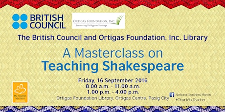 Masterclass on Teaching Shakespeare 2016 primary image