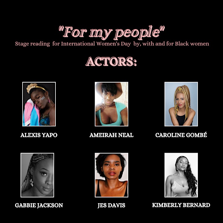 “FOR MY PEOPLE”  Stage Reading for Int’l Women’s Day by & for Black Women image