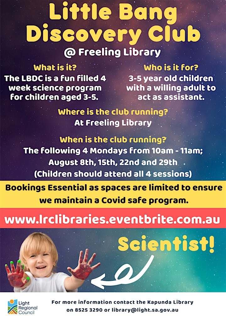 Light Library Service: Little Bang Discovery Club @ Freeling Library image