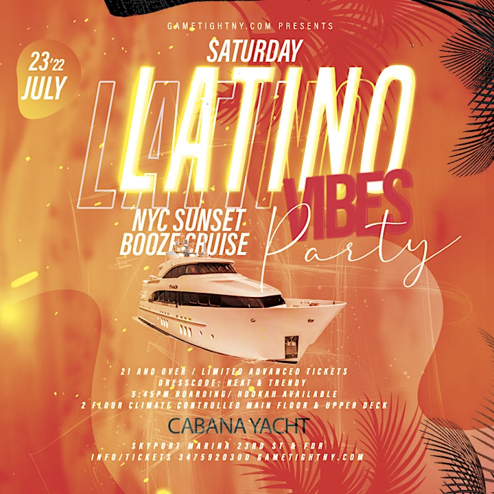 Latin Vibes NYC Sunset Cabana Yacht Party Skyport Marina 2022 image