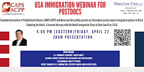 USA Immigration Webinar for Postdocs primary image