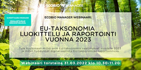 Ecobion webinaari: EU-taksonomia luokittelu ja raportointi vuonna 2023 primary image