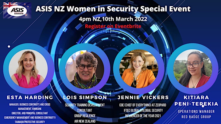 ASIS New Zealand Women in Security Annual Special Event! image