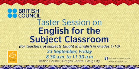 Taster Session: English for the Subject Classroom, 23 September primary image