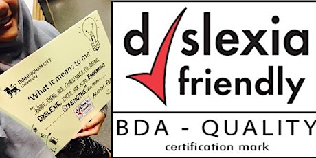BDA Dyslexia friendly faculty award awareness event - City Centre Campus primary image