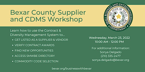 Bexar County SMWBE CDMS Workshop - March 2022