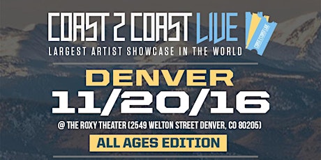 Coast 2 Coast LIVE | Denver Edition 11/20/16 primary image