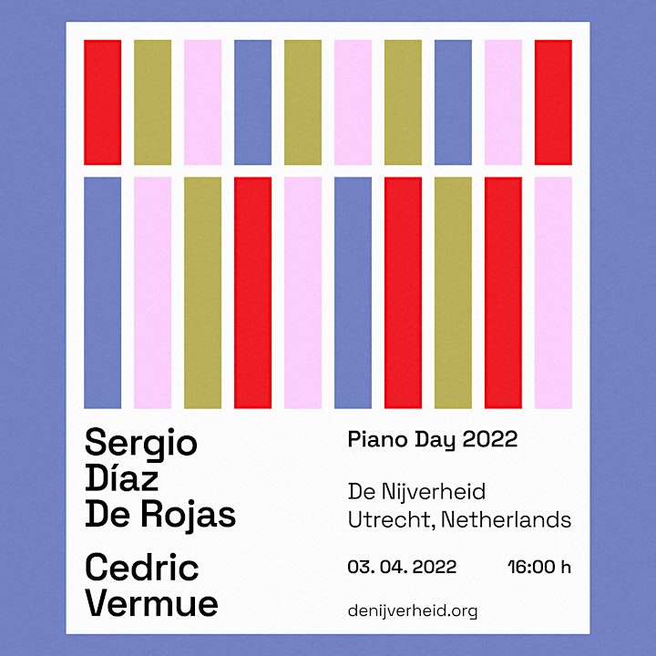 De Nijverheid: Sergio Díaz De Rojas + Cedric Vermue (Piano Day 2022) image