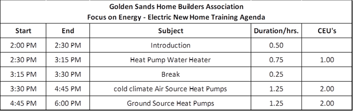 <br /> Focus on Energy Electric New Homes Training image<br />