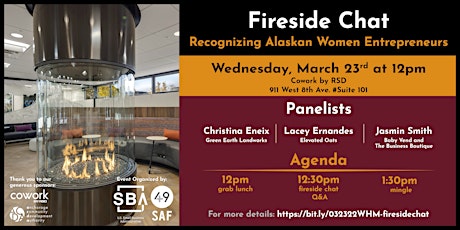 Fireside Chat: Recognizing Alaskan Women Entrepreneurs primary image