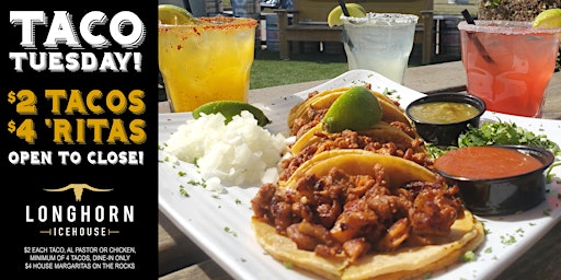 Taco Tuesday: $2 TACOS and $4 MARGARITAS from Open to Close! ★ DJ Rob Base