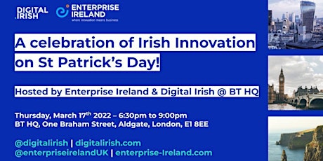 Hauptbild für London St. Patrick's Day Celebration of Irish Innovation