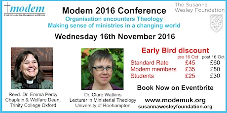 MODEM 2016 Conference: Organisation encounters Theology - Making sense of ministries in a changing world primary image