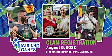 St. Andrew's Society of Detroit Annual Highland Games Clan Registration tickets