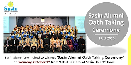 Sasin Alumni Oath Taking Ceremony primary image