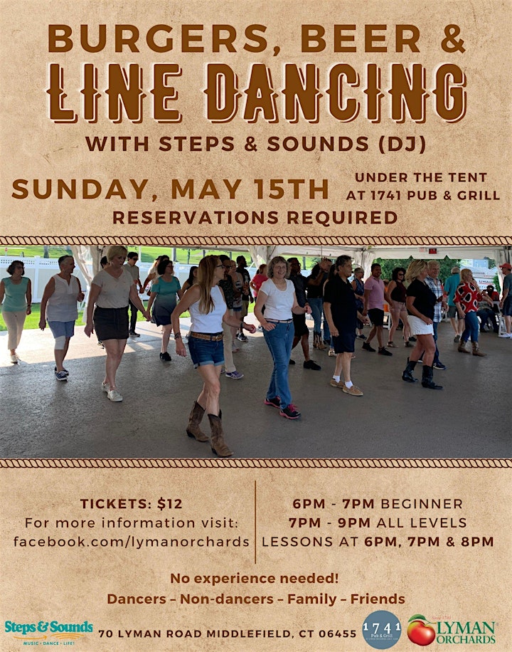 Burgers, Beer & Line Dancing under the Tent /1741 Pub & Grill/Lyman Orchard image