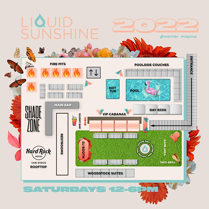 Free  Entry•Liquid Sunshine•Hard Rock Rooftop Pool Party • Sat Aug 13th image