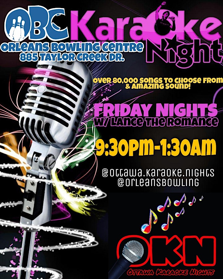 Friday Night Karaoke @ Orleans Bowling Centre! image