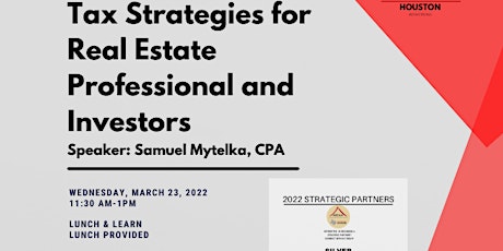"Tax Strategies for Real Estate Professionals & Investors" - Lunch & Learn primary image