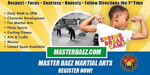 Primaire afbeelding van You are invited to the Martial Arts Life Skills Spring Break Camp!
