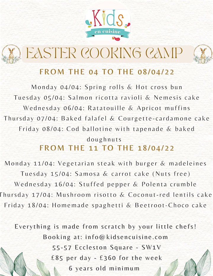 Kids En Cuisine - Easter cooking camp - 11-15/04/22 image