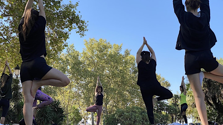 Imagen de Yoga en el parque Templo de Debod