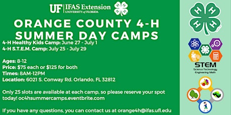 Orange County 4-H 2022 Summer Day Camps