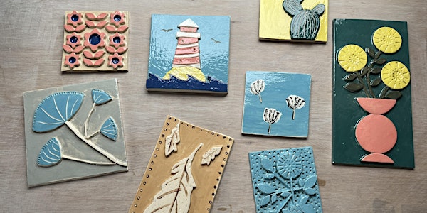 Adult pottery class - decorated tile making