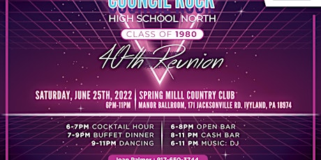 2022 Council Rock Reunion at Spring Mill country club tickets
