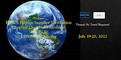 FSPCA Foreign Supplier Verification Program (FSVP-QI) Training Tickets