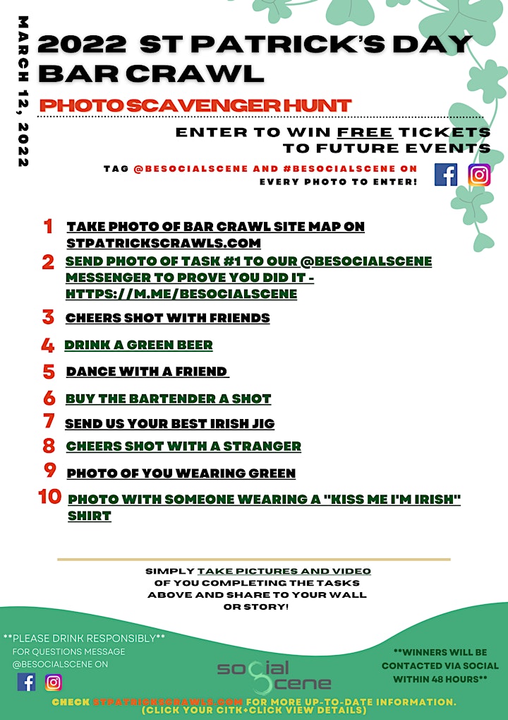 (ALMOST SOLD OUT) 2022 Denver St Patrick’s Day Bar Crawl image