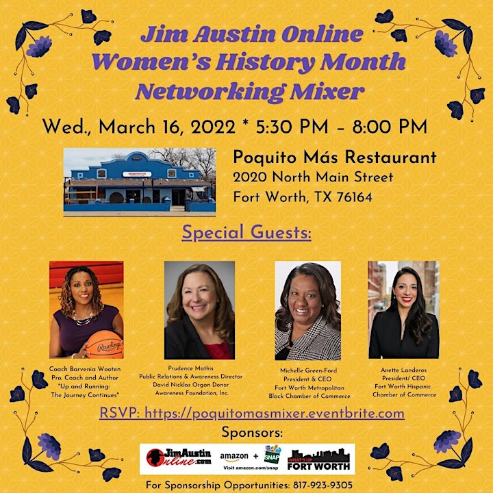 Women's History Month - Networking Mixer by JAO  @PoquitoMás 3/16/22 5:30PM image