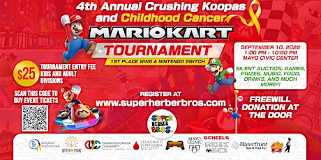 4th Annual Crushing Koopas and Childhood Cancer Mariokart Tournament tickets