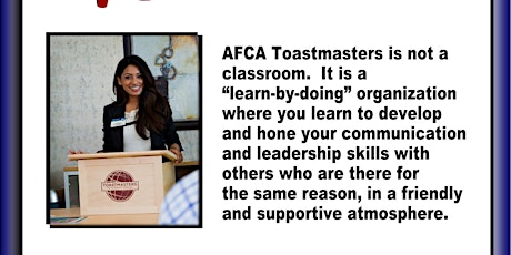 Are You looking to Sharpen Your Presentation Skills? AFCA Toastmasters Can Help! primary image