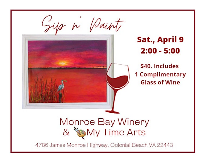 Sip and Paint @Monroe Bay Winery on Osprey Festival Weekend image