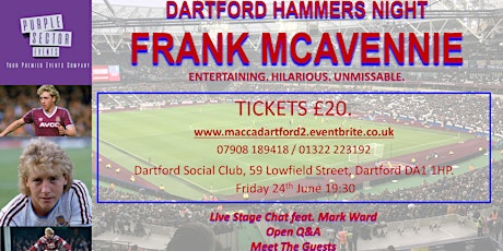 DARTFORD HAMMERS - Frank McAvennie tickets