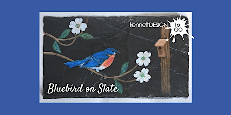 Sip and Paint on Slate - Bluebird on a Dogwood