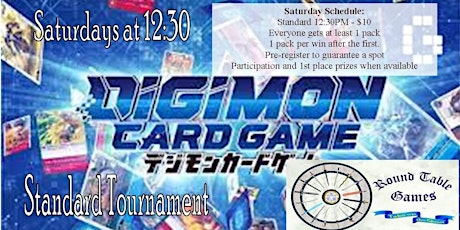 Digimon The Card Game Standard Tournaments  2022 tickets