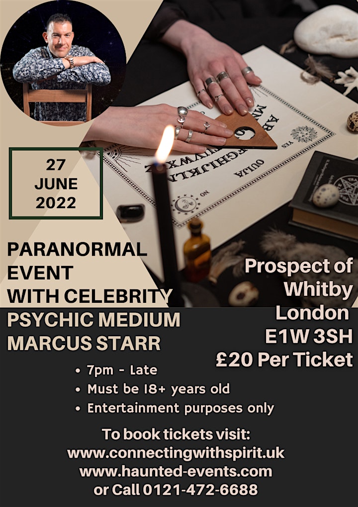 Paranormal Event with Celebrity Psychic Marcus Starr @ PROSPECT OF WHITBY image