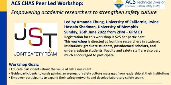 ACS CHAS EMPOWERING ACADEMIC RESEARCHERS TO STRENGTHEN SAFETY CULTURE