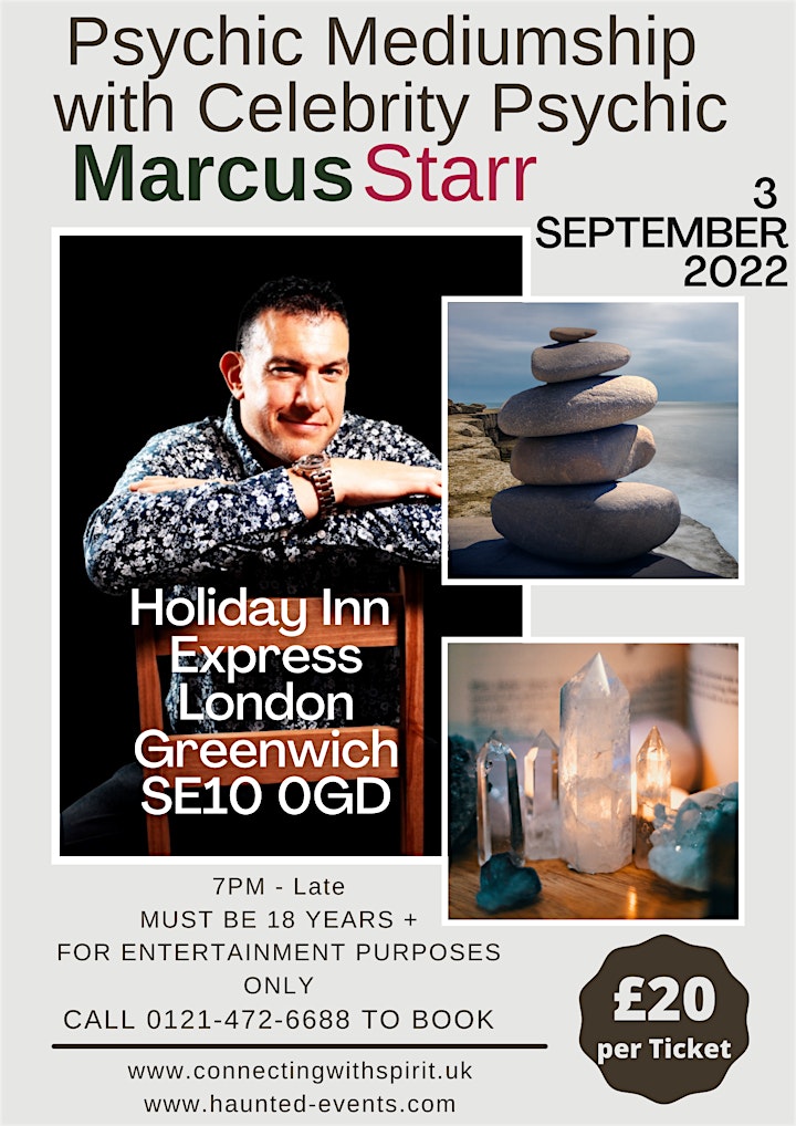 Psychic Mediumship Event with Marcus Starr @ Holiday Inn London Greenwich image