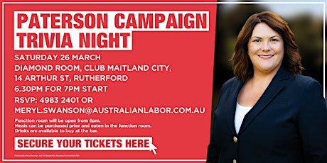 Meryl Swanson - Paterson Campaign Trivia Night primary image