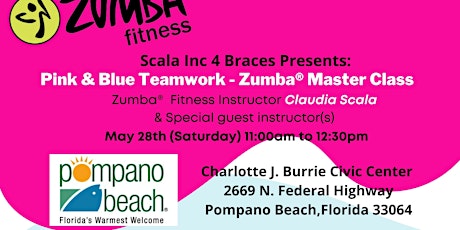 Pink & Blue Teamwork Zumba® Fitness Master Class in Pompano Beach, Florida tickets