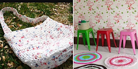 crocheted rugs and bags using recycled material primary image
