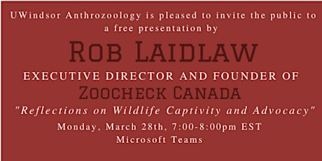 "Reflections on Wildlife Captivity and Advocacy" by Rob Laidlaw primary image