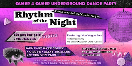 RHYTHM of THE NiGHT ~ queer throwback party DiSCO Edition!