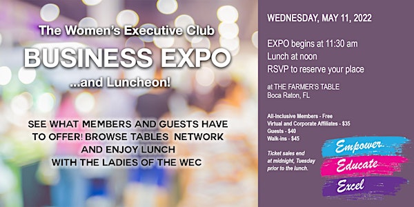 MAY BUSINESS EXPO WITH THE WOMEN'S EXECUTIVE CLUB