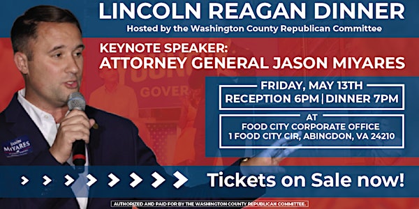 Lincoln Reagan Dinner- Hosted by Washington County Republican Committee