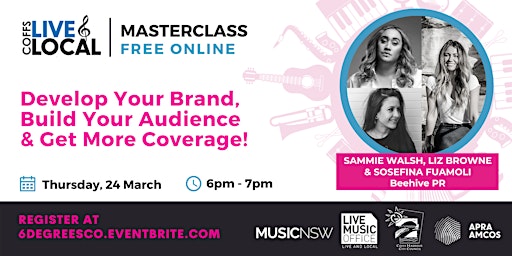 Live & Local Masterclass: Develop Your Brand, Build Your Audience, Get Seen primary image