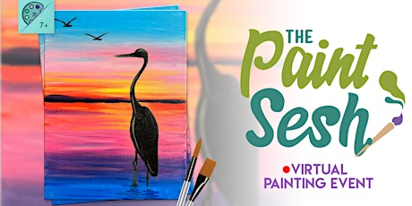 Online Painting Class – “Sunset Crane” (Virtual Paint at Home Event) tickets